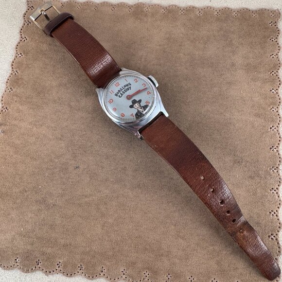 SOLD Vintage 1950s HOPALONG CASSIDY Silver Tone Watch - Picture 5 of 8